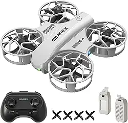 SIMREX Mini drone de controle remoto com câmera, drone dobrável quadricóptero RC, mini drone com retenção de altitude, presentes para crianças, adultos, iniciantes (cinza)