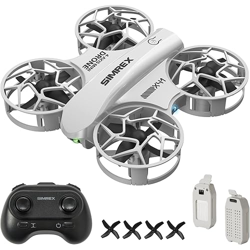 SIMREX Mini Drone for Kids & Beginners, RC Quadcopter with Altitude Hold, 3 Speed Modes, One Key Takeoff/Landing, Headless Mode, Cool LED Lights, Stunt Flip, Ideal Christmas Birthday Gift Toy(Gray)