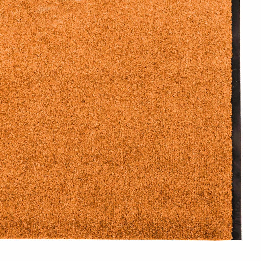Fußmatte Orange Schwarz 120 x 350 cm aus Polyamid und PVC Modernes Design Robust und Langlebig für Eingang Flur Balkon und Garten