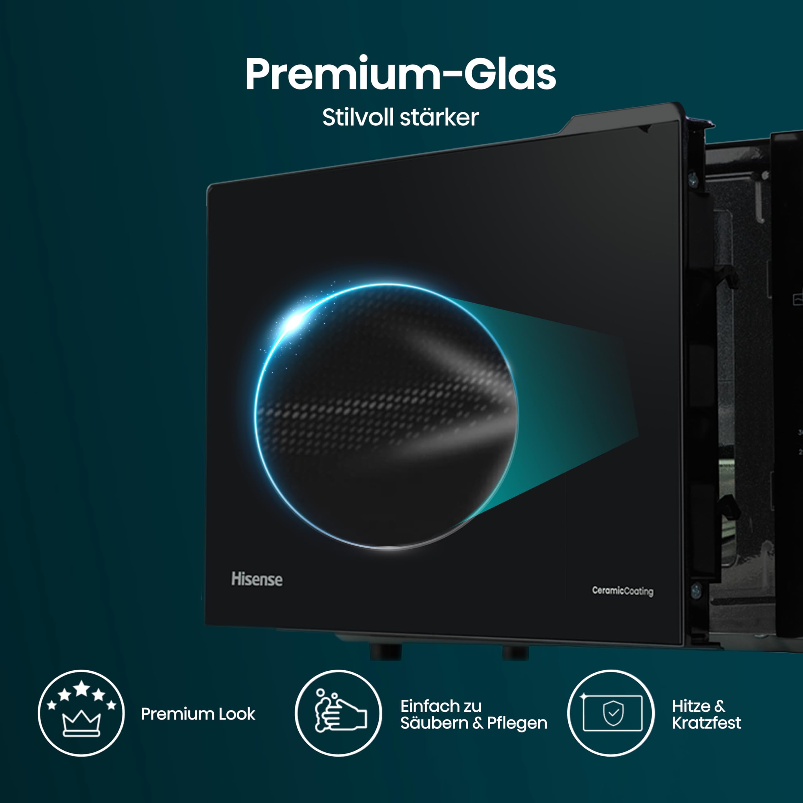 Hisense H23MOBS4HI Mikrowelle 23L 900W InverterTech Keramikbeschichtung Schwarz