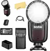 【新品】Godox(ゴダックス)V1-C TTL フラッシュストロボ Godox V1-C フラッシュストロボ バッテリー2個セット 76Ws 2.4G