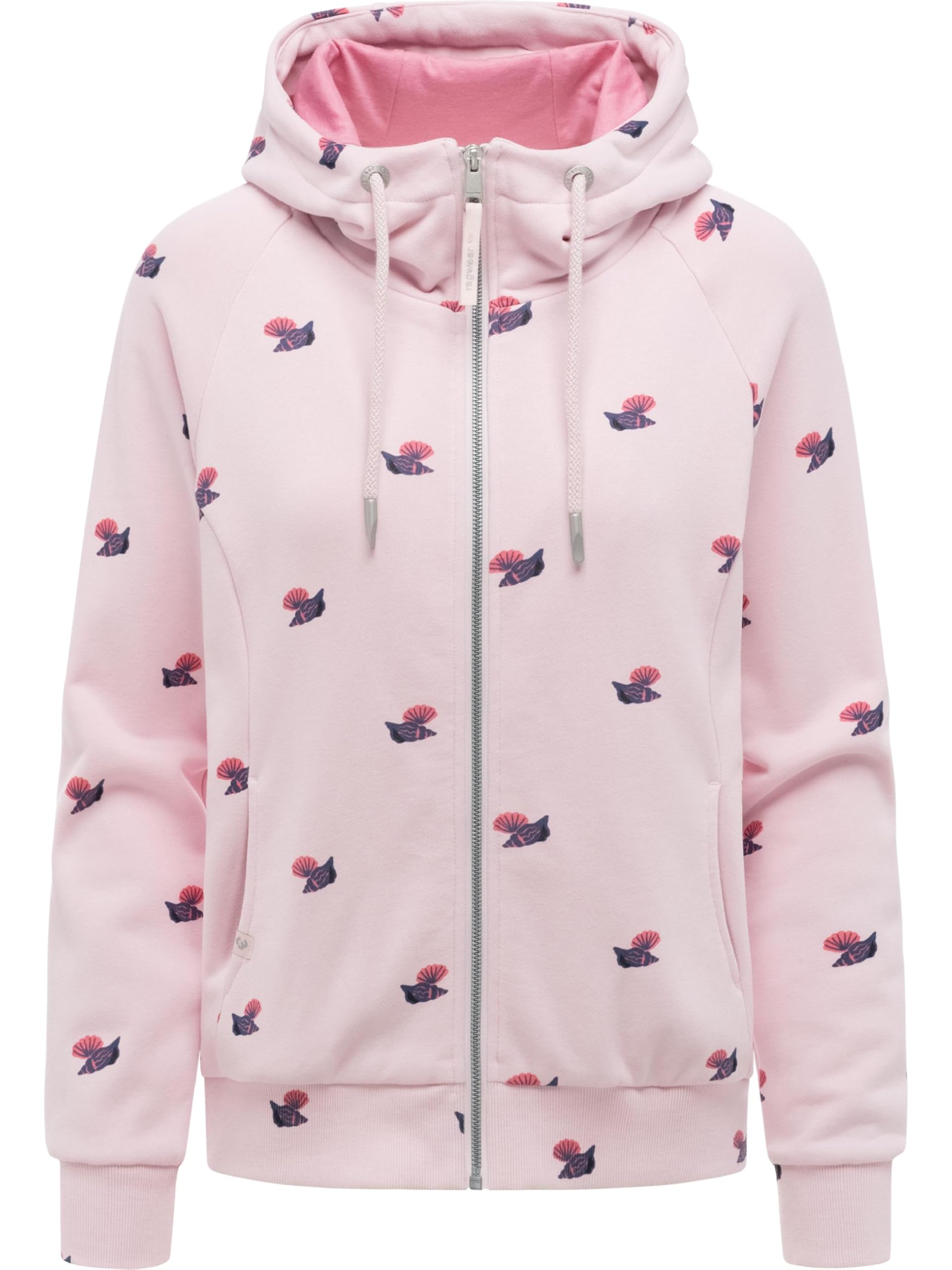 Ragwear Damska luźna bluza treningowa kurtka sportowa z kapturem i nadrukiem muszli Fllawia Shells Marshmallow rozm. S