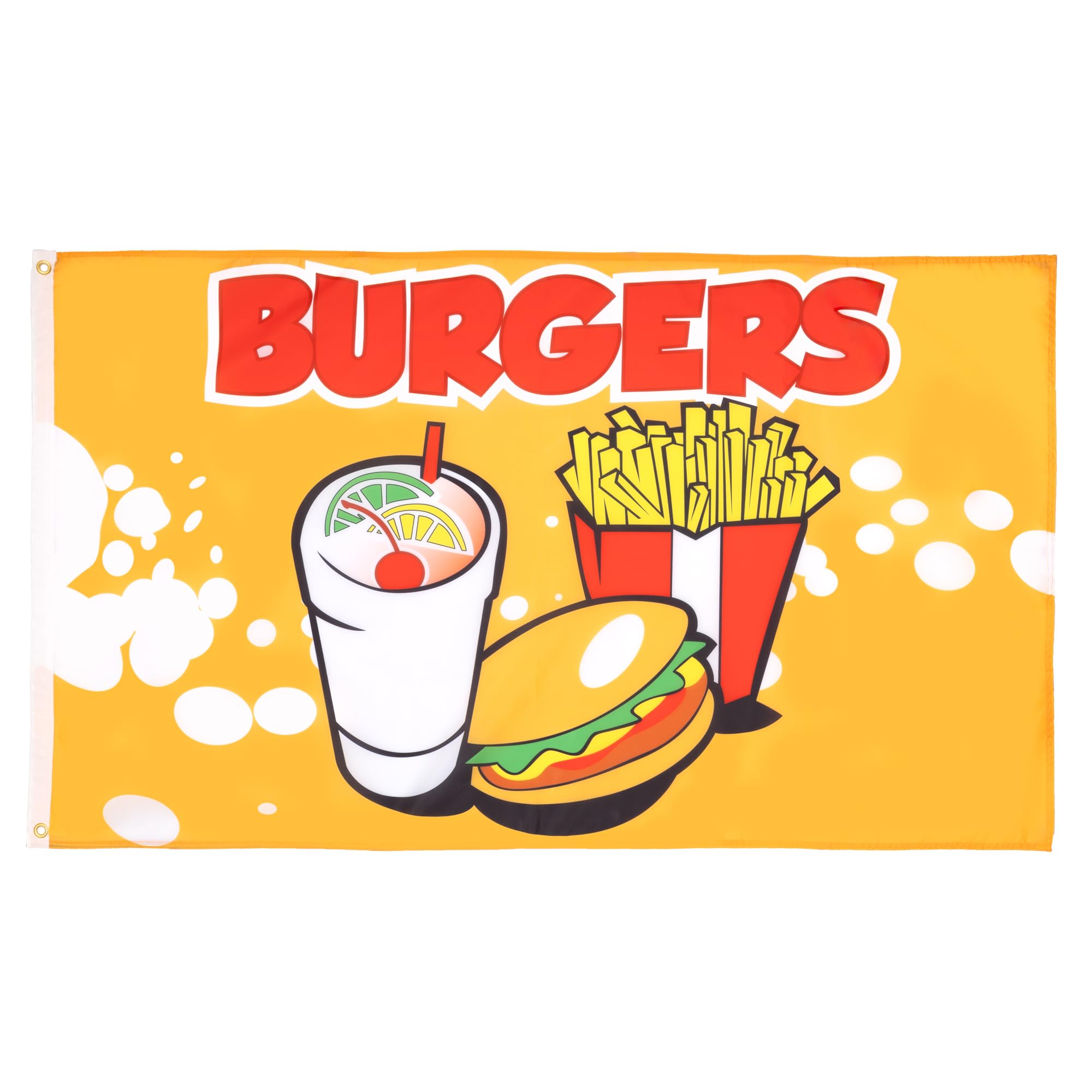 AZ FLAG - Burgers Flag - 2x3 Ft - 100D Polyester Hamburger Banner with Two Metal Grommets - Fade Resistant - Vivid Colors - 2' x 3' Feet - 90x60 Cm