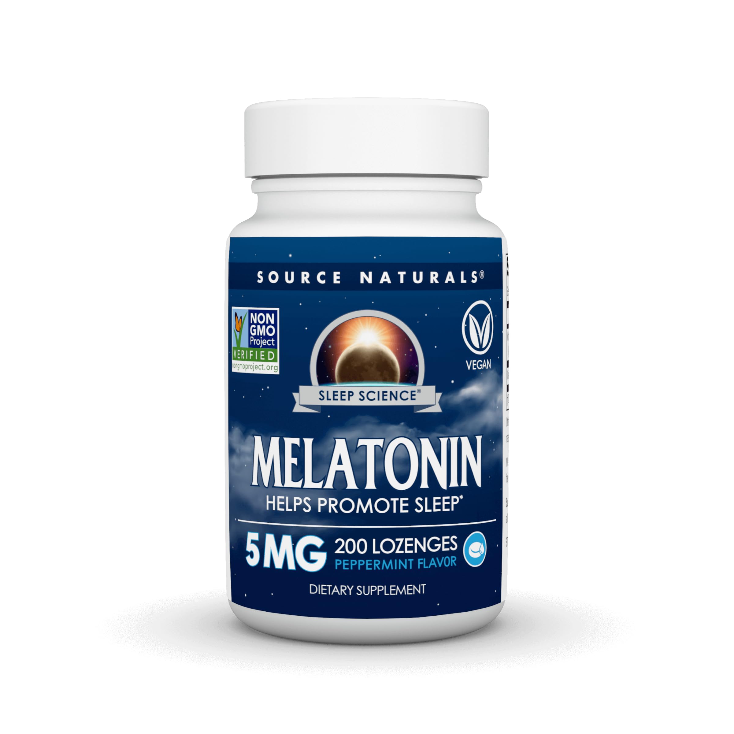 Source Naturals Melatonin, Helps Promote Sleep* - 5 mg - 200 Peppermint Flavored Lozenges