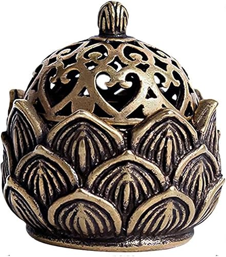 ZHUIGUANG Lotus - Quemador de incienso vintage de reflujo de incienso de loto para asiento de incienso de carbón para cono o quemador de incienso