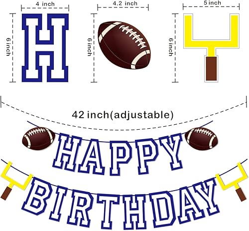 Miniatura 2 de Cartel de feliz cumpleaños de fútbol, decoraciones de fiesta de fútbol, letrero de feliz cumpleaños para decoración temática deportiva