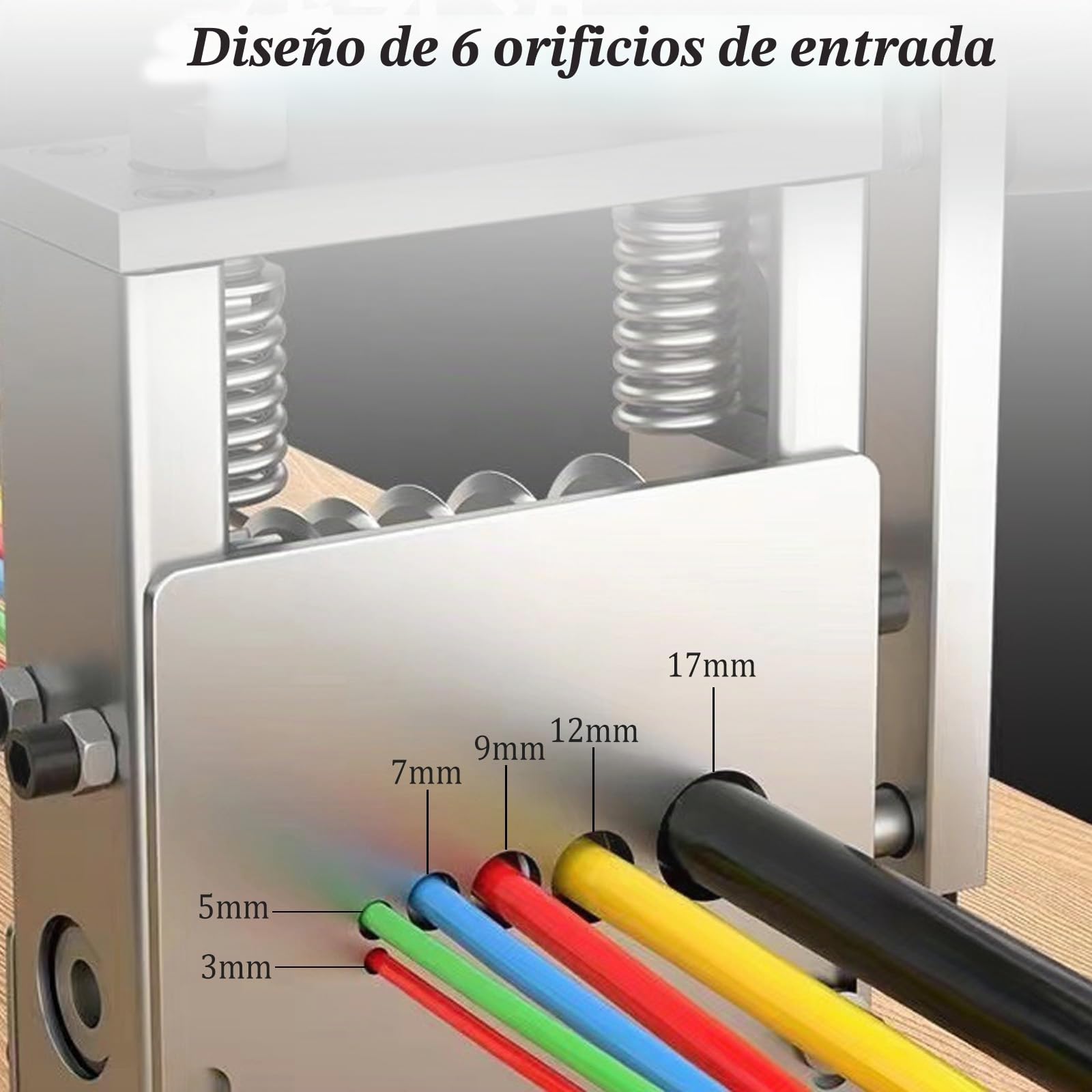 Pelacables manual, peladora de cables de 6 canales y 5 cuchillas, pelacables con mango desmontable, pelacables para reciclar residuos de cables, diámetro de 1-17 mm