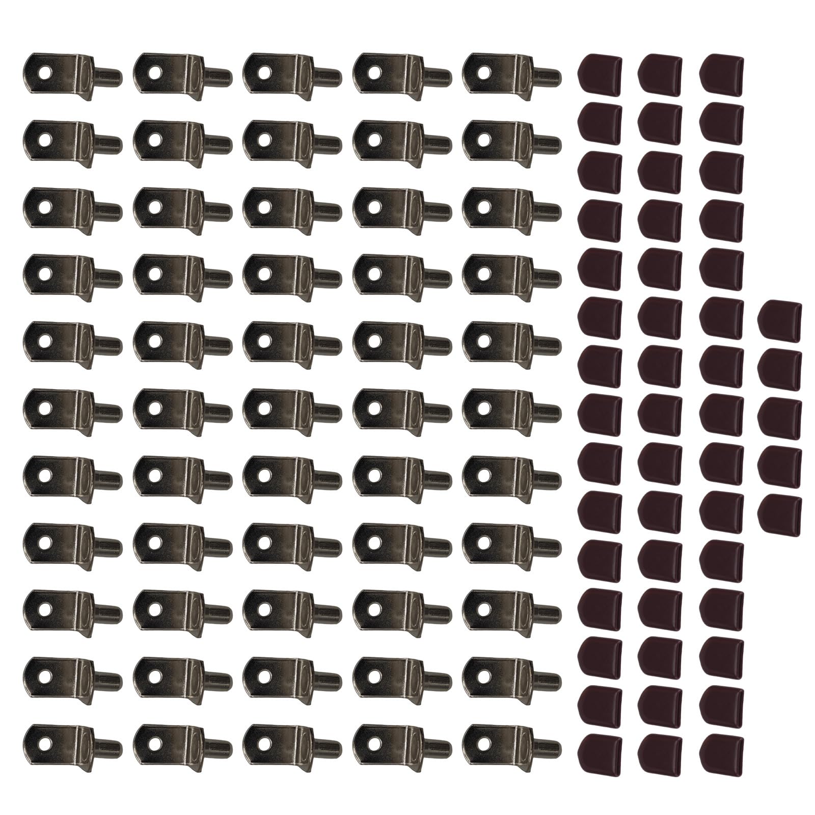 50Pcs Shelf Brackets Stoppers Hole Punches Shelf Pins with Rubber Sleeve L Shaped Metal Peg Enduring L Shaped Metal Peg