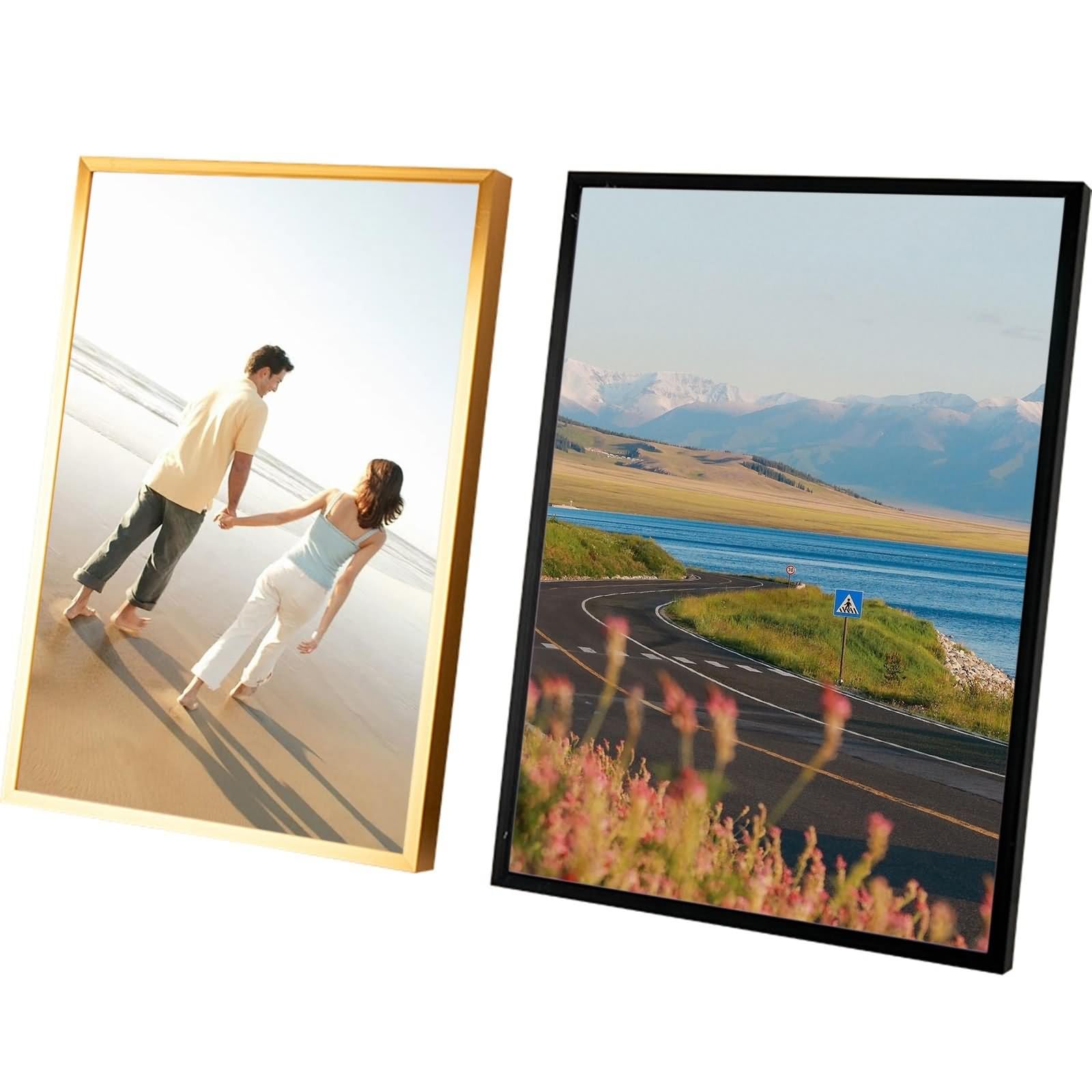 Pequeños marcos de fotos dorados, marco de pared para dormitorio, rectangular, de metal, decoración de dormitorio de 11.7 x 16.5 pulgadas