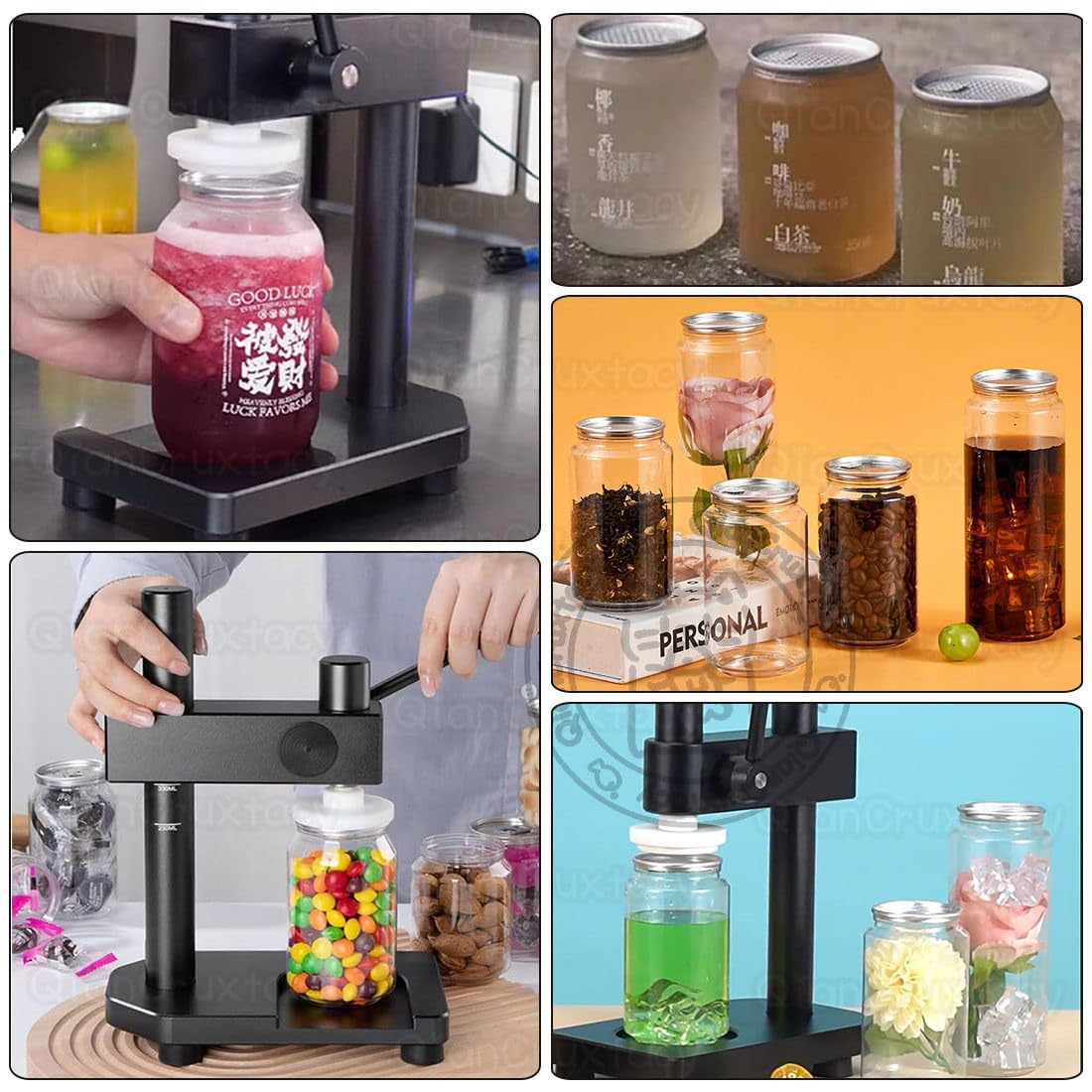 Höhenverstellbare Dosen-Versiegelungsmaschine (≤20 cm), Manuelles Aluminium-Verschließgerät aus Aluminiumlegierung, für Alu- & Kunststoffdosen bis 55mm, Für Soda, Saft & Konserven A500'1