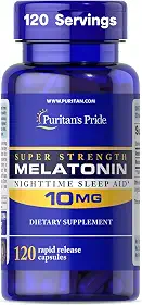 Melatonin Melatonina 10mg 120 Capsulas Puritan