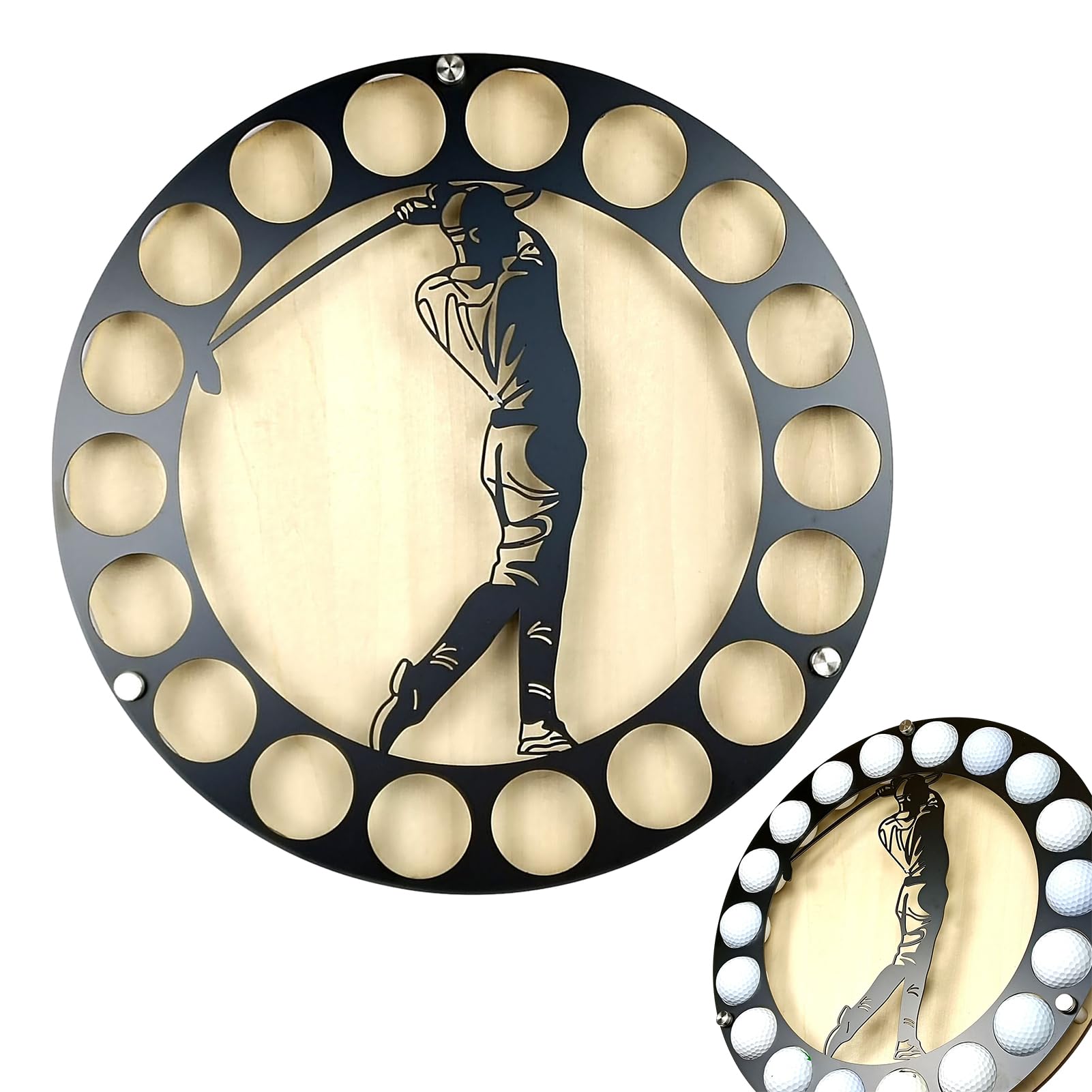- Estante de pared para bolas de golf, soporte de exhibición para bolas de
