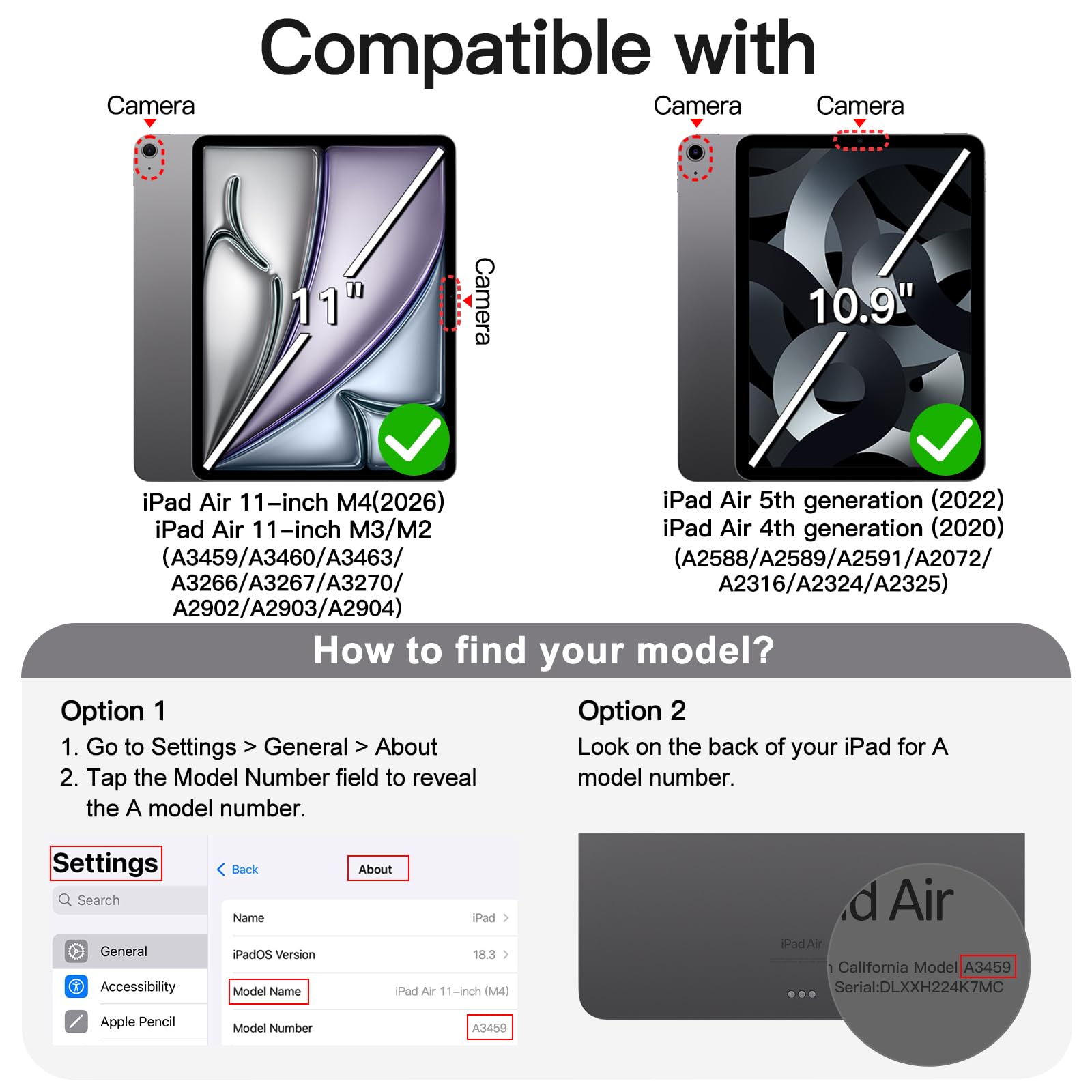 JETech Case voor iPad Air 11-Inch M4/M3/M2 (2026/2025/2024