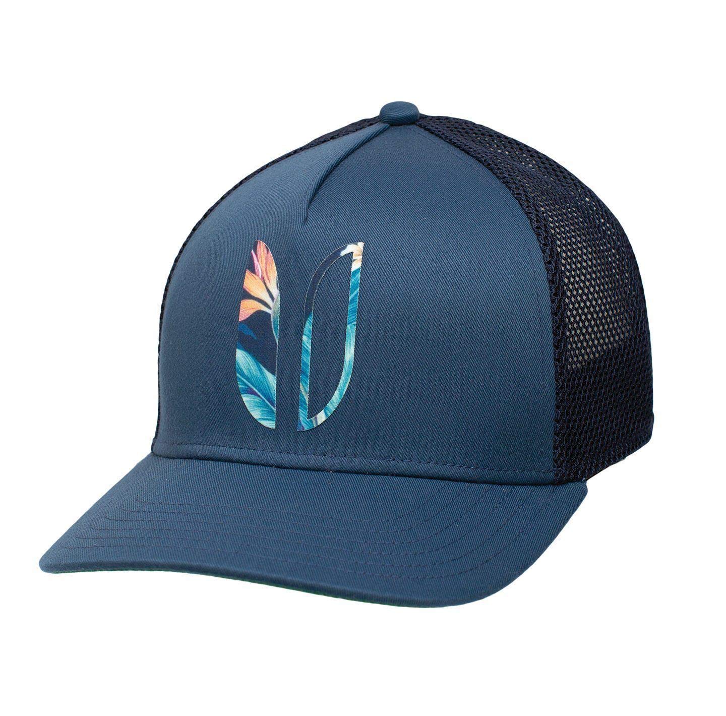 Waimea Hat – Paradise - Mens Classic Adjustable Snapback Hat with Mesh Back (Faded Navy)