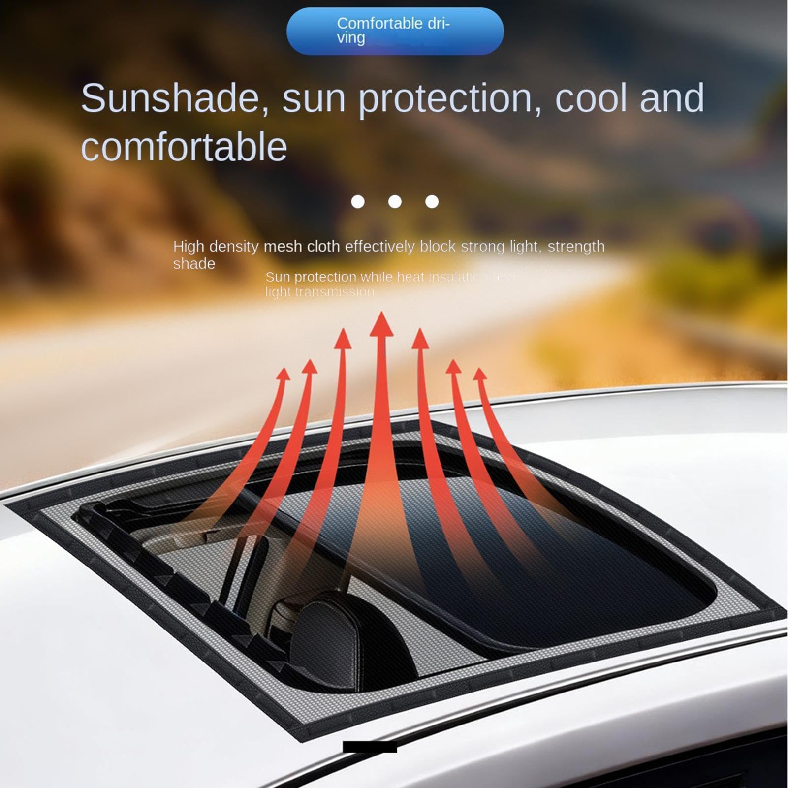Magnetic Sunroof Mosquitö Net - Soft Edge Binding No Paint Damage, Car Window Screen Curtain, UV Blocking Mesh for Ventilation, Magnetic Adsorption Búg Shield for Camping Parking — view 5