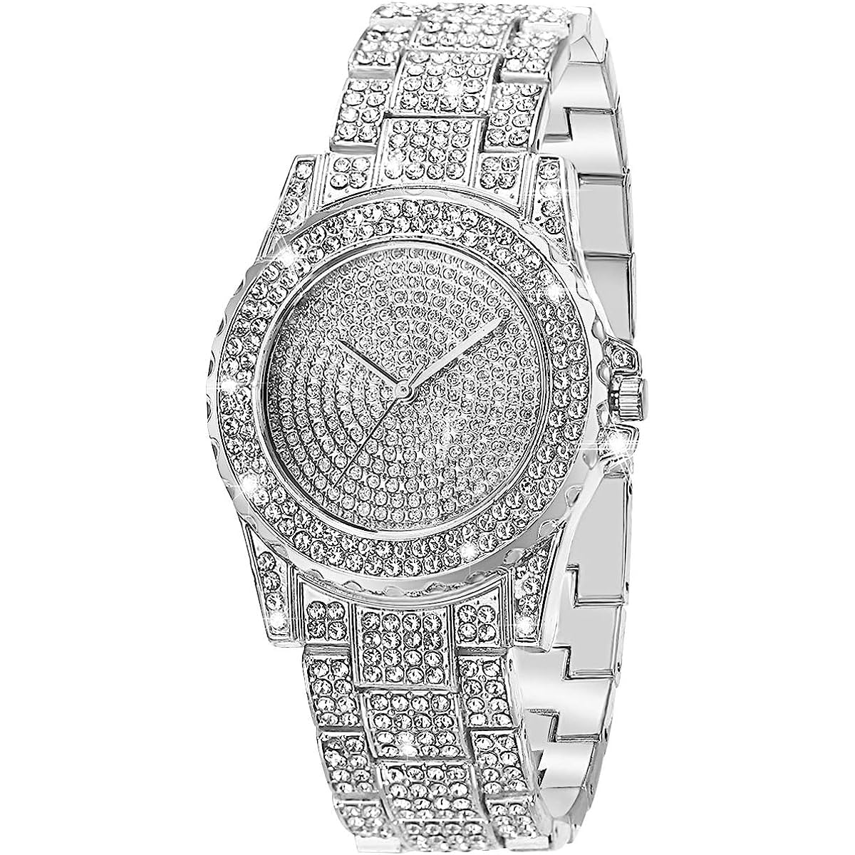 SIBOSUN Watches For Women Diamond Analog Watch Silver Watch For Women Iced Out Watch Rhinestone Watch Stainless Steel Quartz Watch Luxury Watches For Men Bling Watch Fashion Crystal Mens Watches (B0C3QRYWHN) Amazon Price History, Amazon Price Tracker