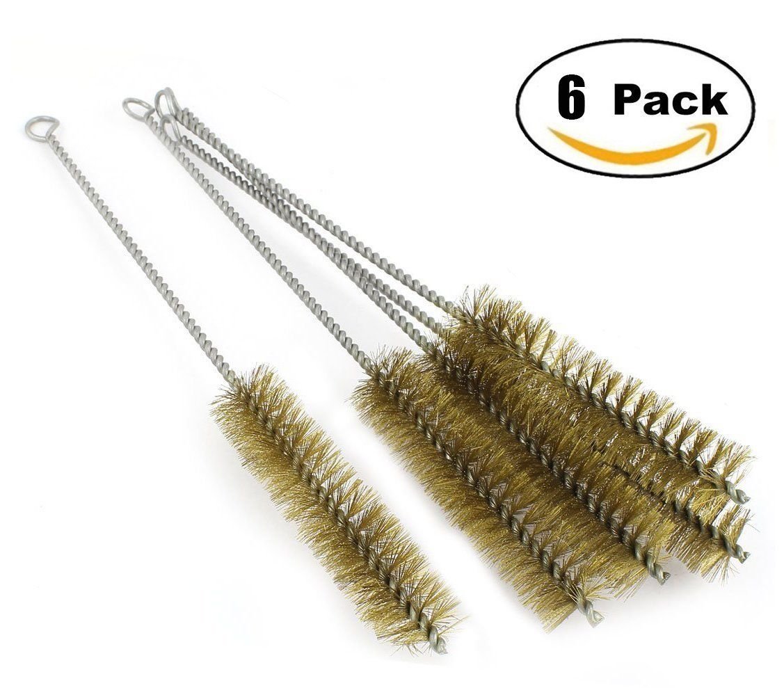 Preamer 6pcs Brass Wire Tube Bottle Brush Cleaning Tool Multipurpose Pipe Brush Tool Set , 0.3"-1"