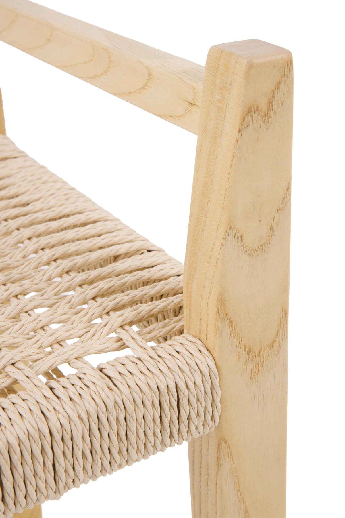 Panca in legno di frassino, 60 x 40 x 60 cm, con seduta intrecciata in corda naturale e braccioli, per ingresso, soggiorno e camera da letto