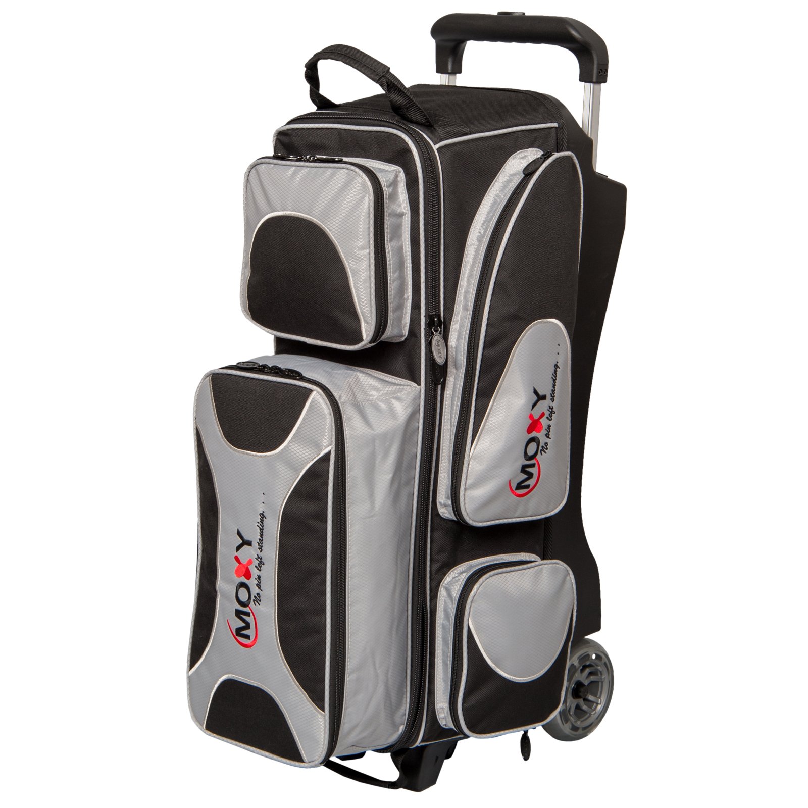 Bowlerstore Products Moxy Deluxe Triple Roller Bowling Bag - Silver/Black