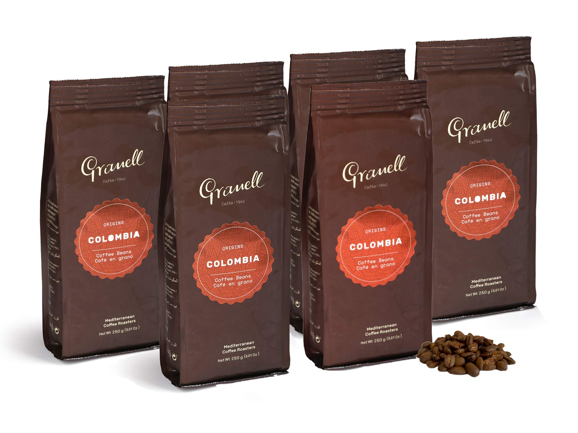Cafés Granell - Pack Pure Origine - Grano (Colombia Pack de 6)