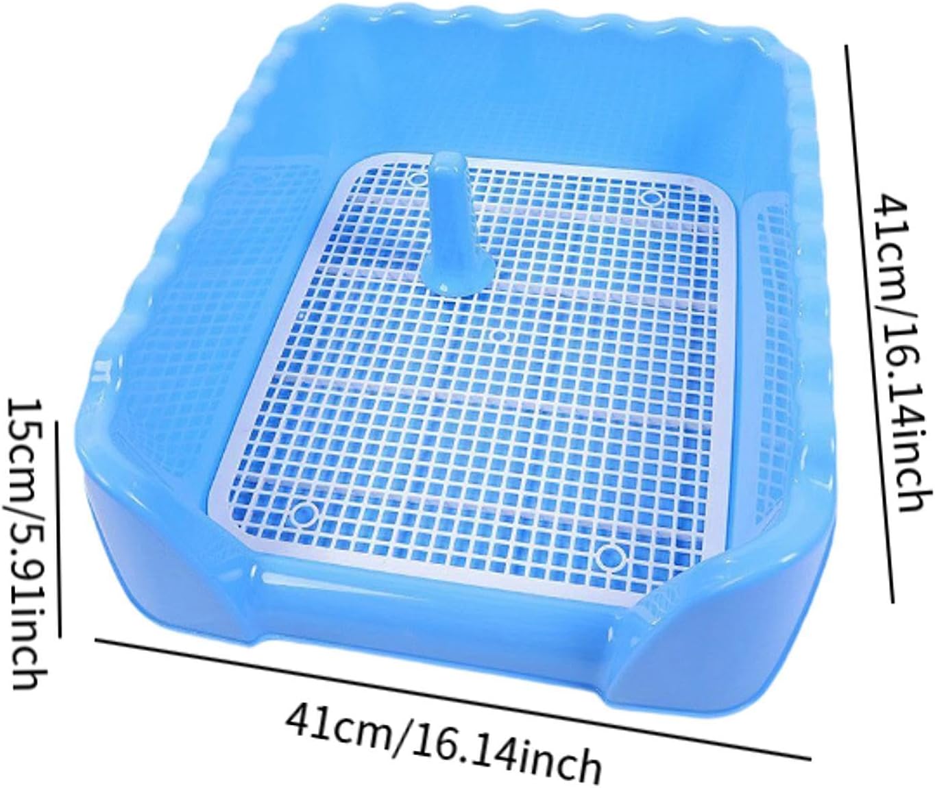 Dog Toilet Litter Tray with Post Anti Slip for Indoor Outdoor Dog Potty Tray Mesh Training Tray for Small Medium Dogs Puppy, L