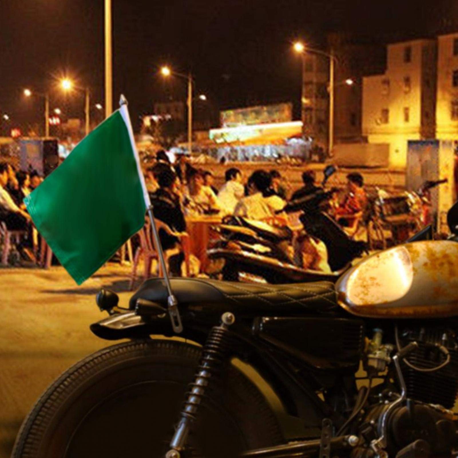 Asta portabandiera per Moto, Asta portabandiera per Auto Non Facilmente danneggiabile Asta portabandiera dal Design Unico Che Rende la Tua Moto Bella e Attraente Facile Usare per Il(placcatura)