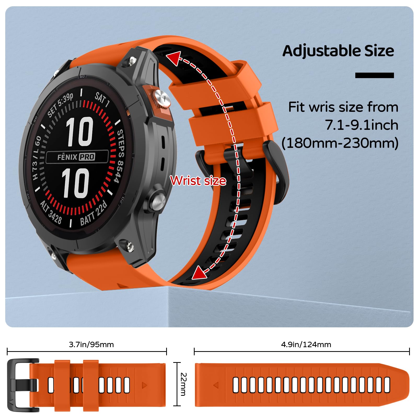 U-LIMVE Watch Strap for Garmin Fenix 8 47mm/Fenix E/Fenix 7/Fenix 7 Pro/Fenix 6/Fenix 6 Pro/Fenix 5/Epix Pro 47mm - Image 4