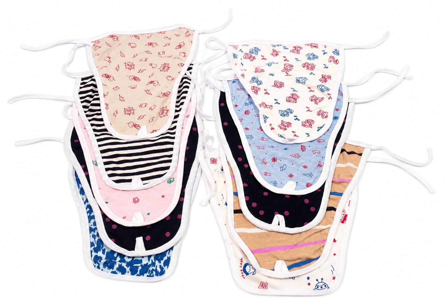 New Born Baby's Cotton Cloth Diapers/Langot/Nappy U Shaped Washable and Reusable Nappies (Multicolour,0-3 Months) Pack of 10-image-18