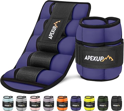 APEXUP 10 libraspar de pesas de tobillo ajustables para mujeres y hombres, correas de peso modularizadas para piernas para yoga, caminar, correr,
