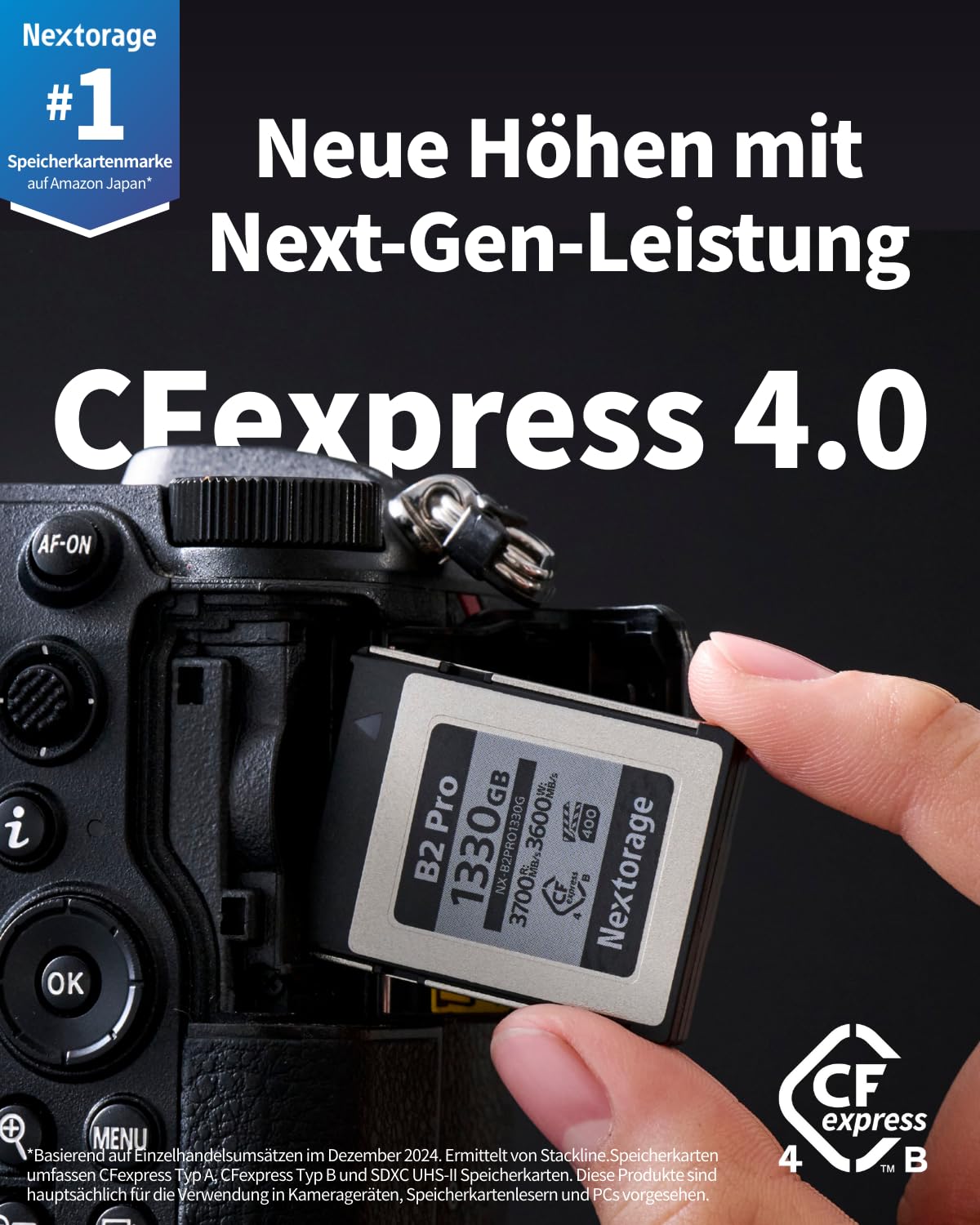 Nextorage 日本 CFexpress 4.0 TypeB 330GB V Nextorage 日本メーカー CFexpress 4.0 TypeB 330GB VPG400 最大