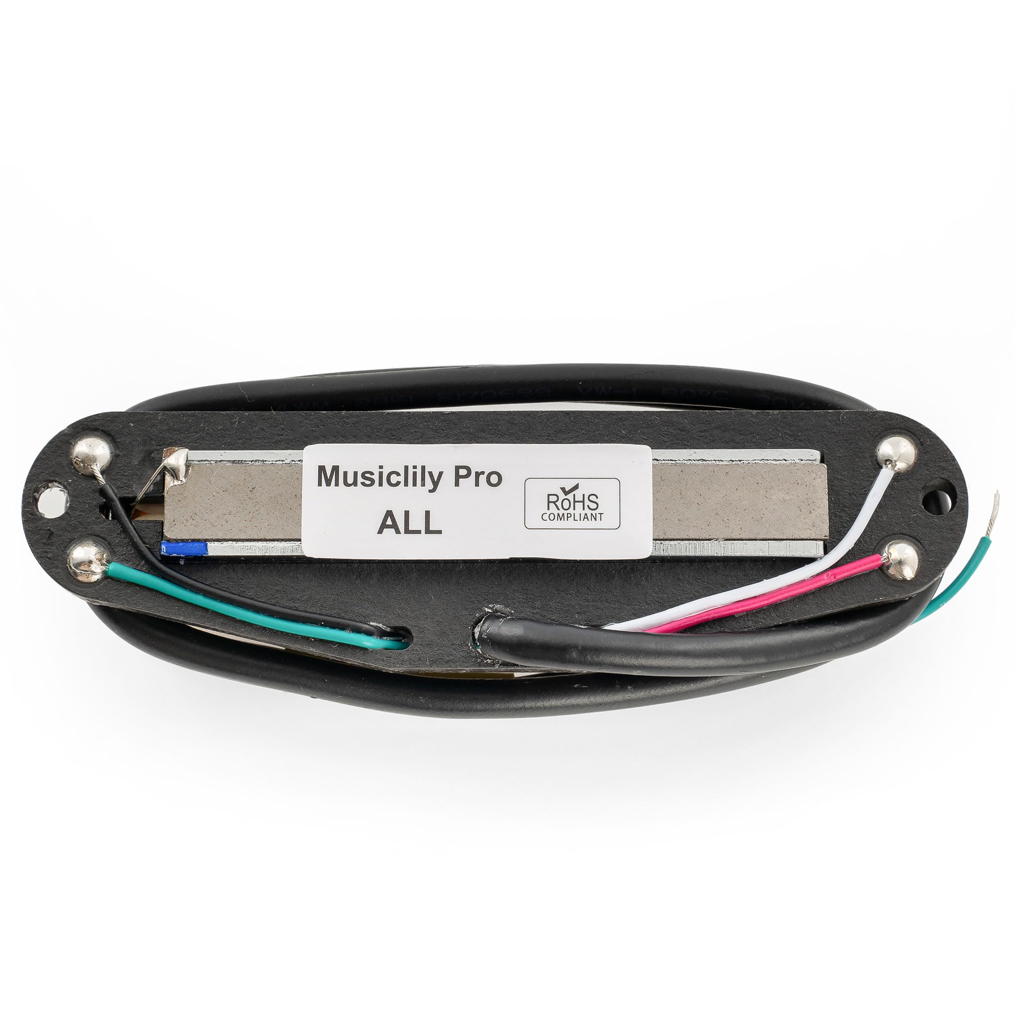 Musiclily Pro ST-DPHA Alnico 5 Rail Blade Humbucker Wielkości Single Coil Przetwornik 13,2K Super Distortion do Gitary Elektrycznej typu Strat, Kremowy Korpus Chrom Rail