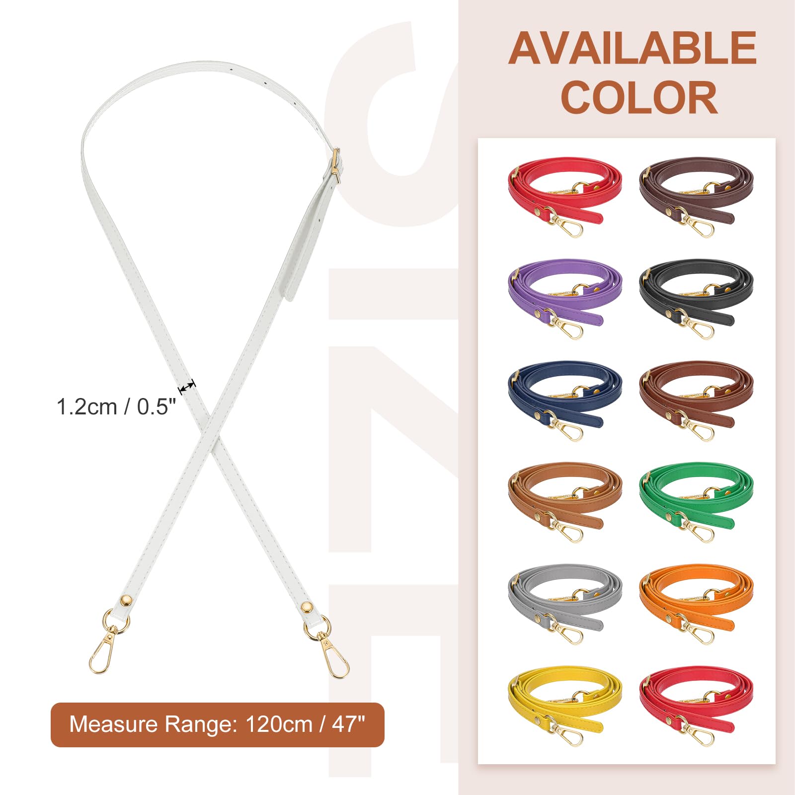 PATIKIL Leather Purse Strap Replacement 47 Inch - Image 2