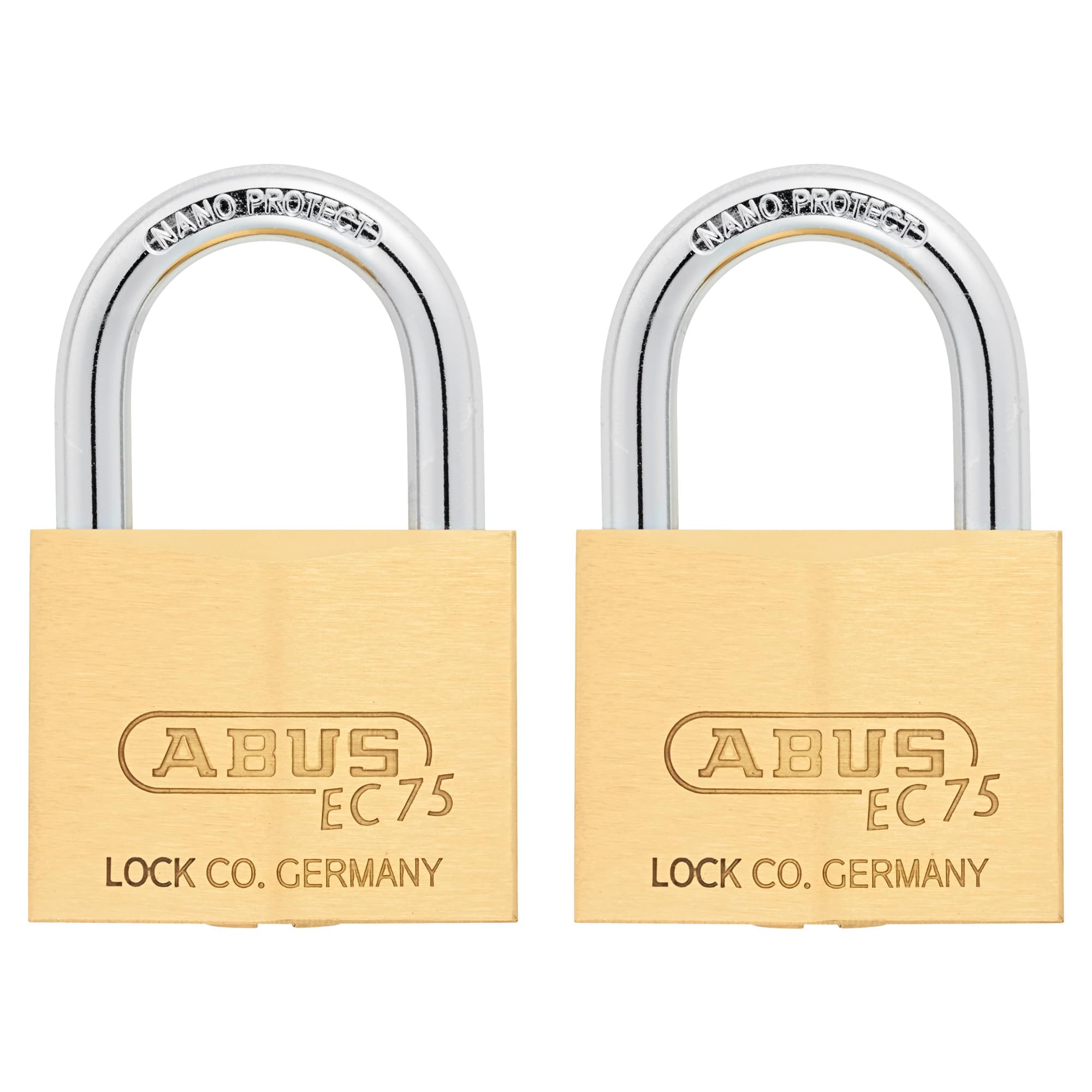 ABUS 2 Pack Keyed Alike / Gold / 2 Keyed Padlocks