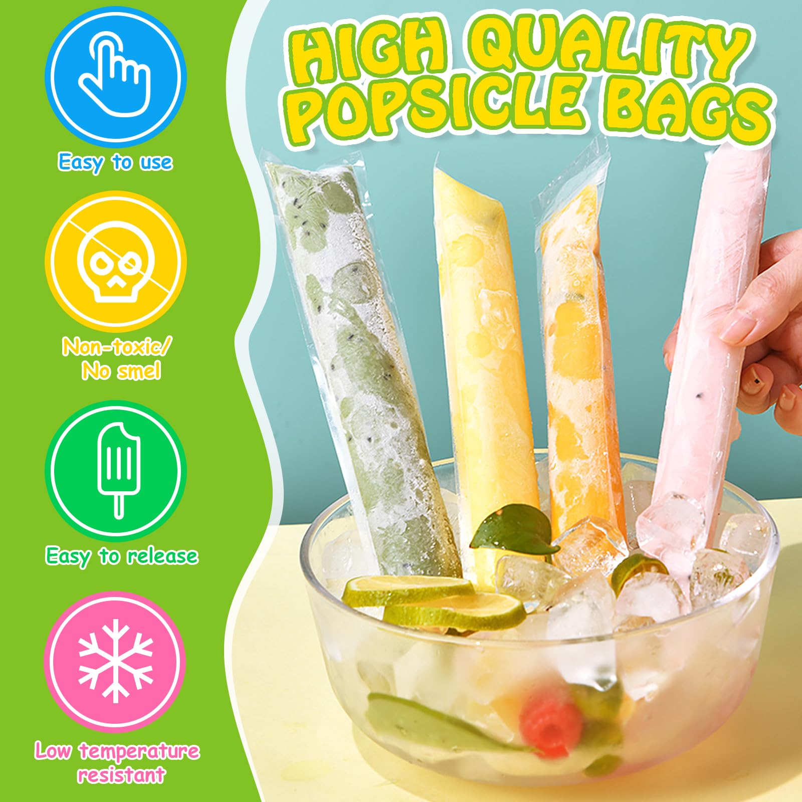 200 Sacs Popsicle Avec Entonnoir - Poches à Glaces Et Sucettes Glacées - Idéal Pour Été Et Collations Saines