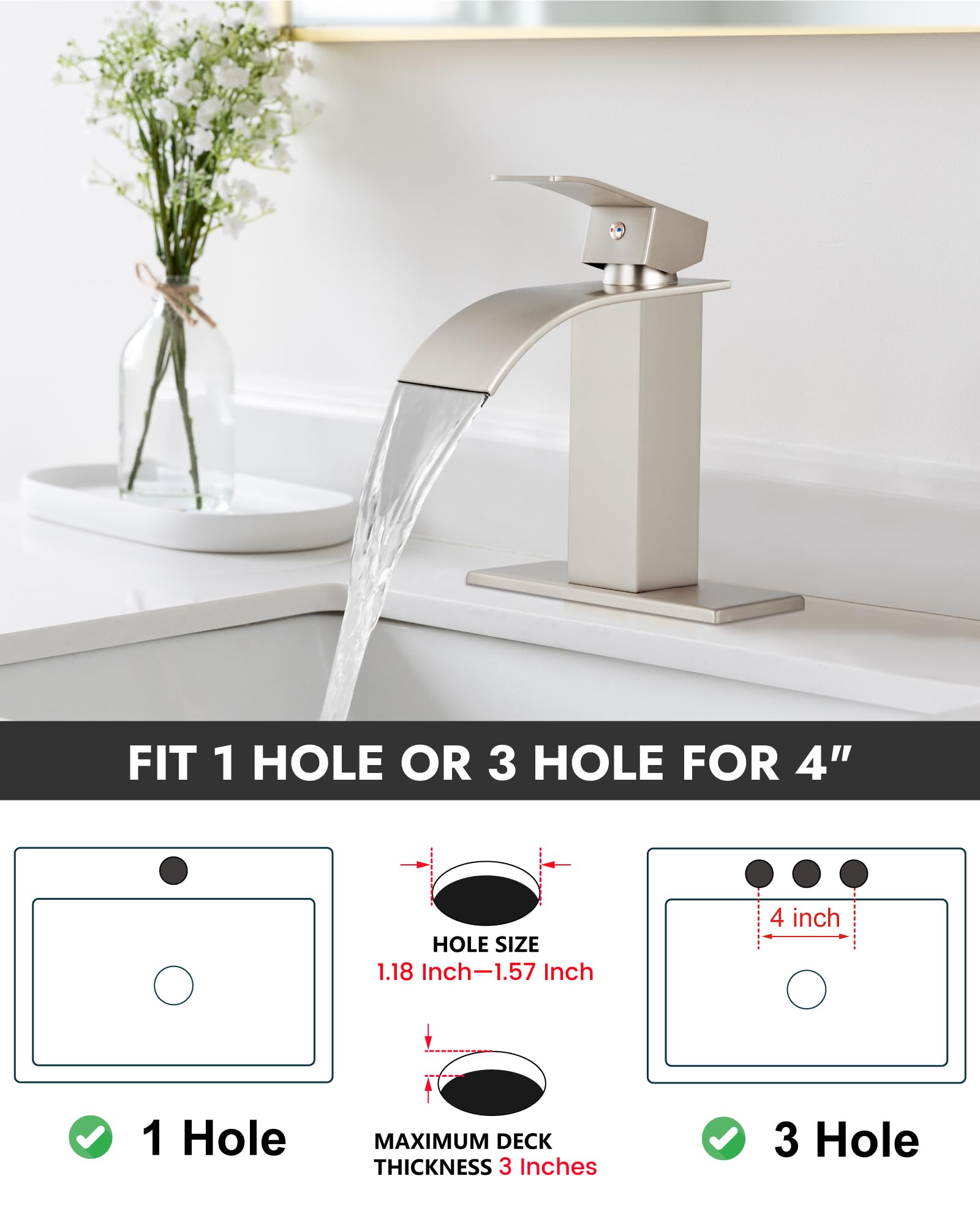 Midanya Nero Opaco Bagno Lavello Rubinetto 1 Foro Singola Maniglia Deck Mount Lavatory Miscelatore Includere Pop Up Scarico con Overflow Una Leva In Acciaio Inox SUS304 Commerciale