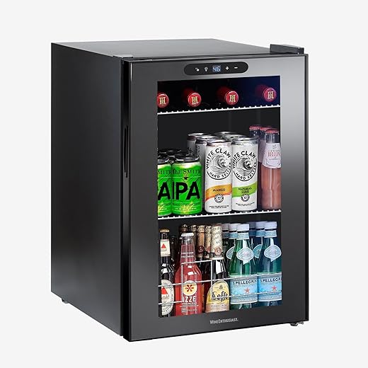 Wine Enthusiast 1.8 Cu.Ft. Beverage Refrigerator - Freestanding Mini Fridge for Drinks Beer Soft Drinks and Wine - Adjustable Shelves Compact Beverage Fridge for Home Kitchen and Office Use