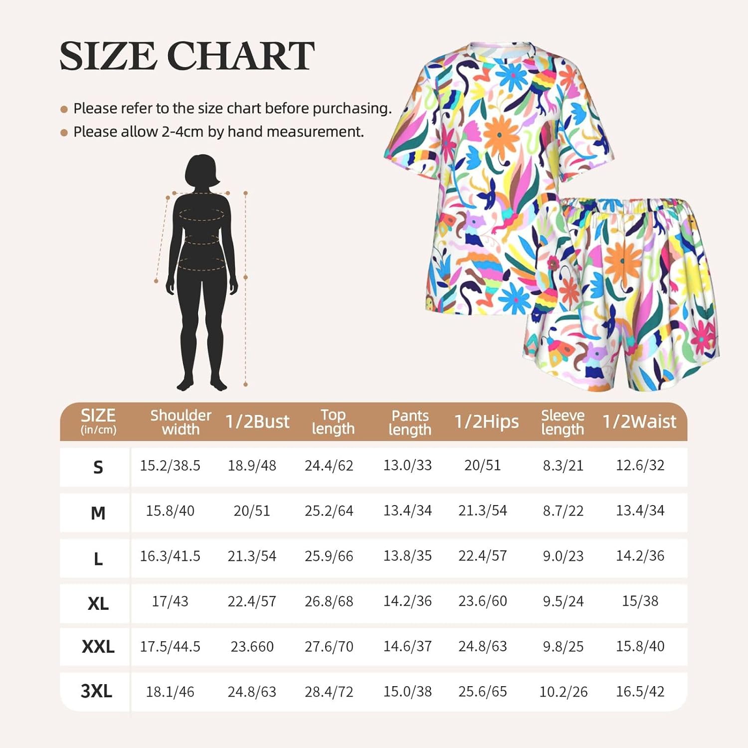 Mexican Otomi Animals Print Cute Short Sleeve Pajama Set For Women Casual Loungewear With Pockets Four Seasons S-3xl