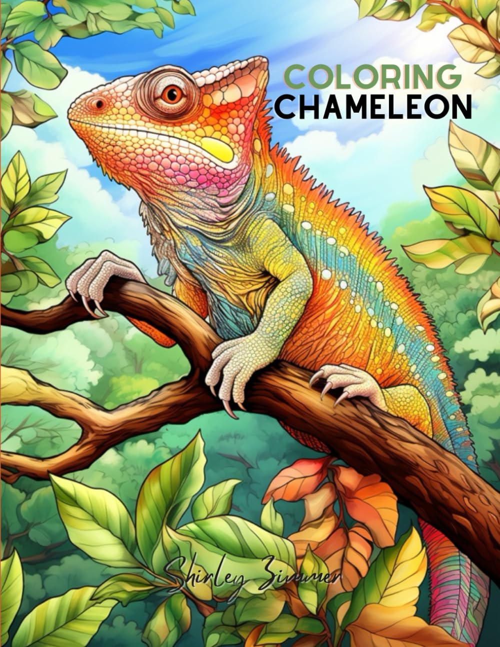 Chameleon Wonders: A Relaxing Coloring Book for All Ages: 55 Pages of Elegant Chameleon Designs for Kids, Adults, and Seniors | Reptile-Themed Art Therapy (Nature's Palette Coloring Series)