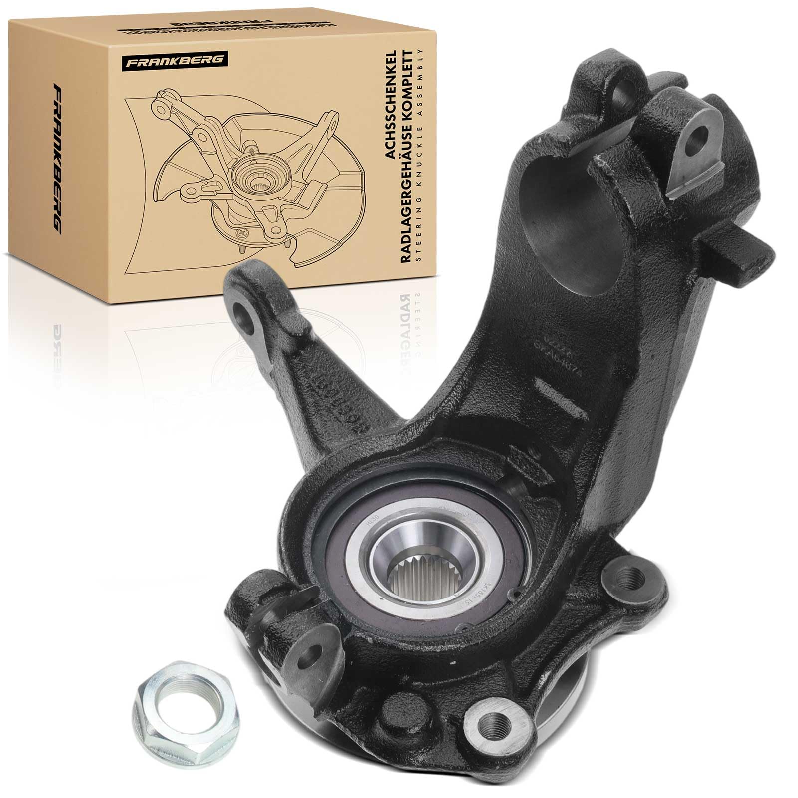 Frankberg Steering knuckle Wheel Bearing StrokeHousing Front Left Compatible with 2008 I CU 2013-2024 207 WA WK 2006-2015 C3 SC SX SH 2005-2024 Replace# 364674