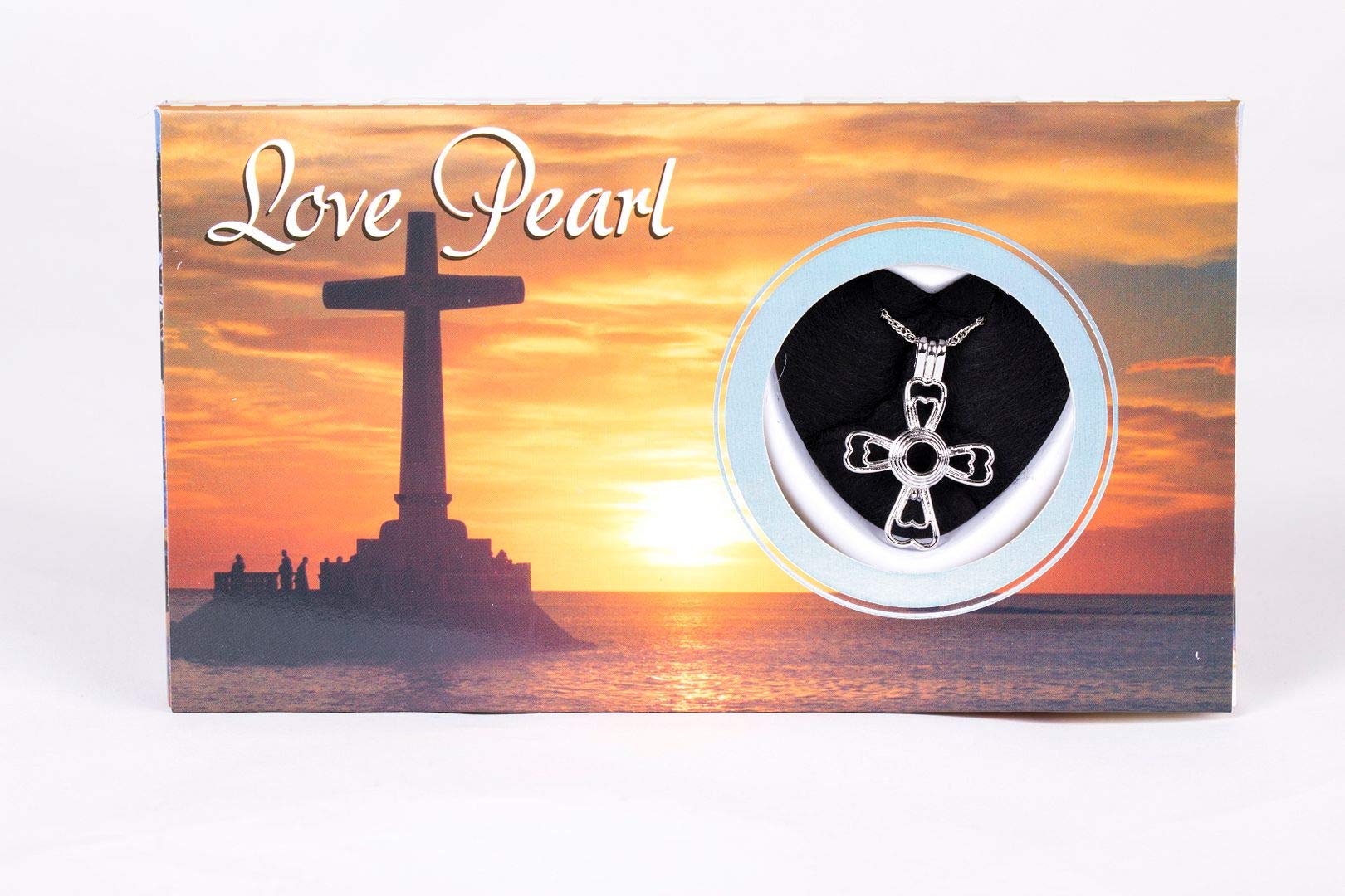 Cross Pearl Necklace Love with with Genuine Pearl