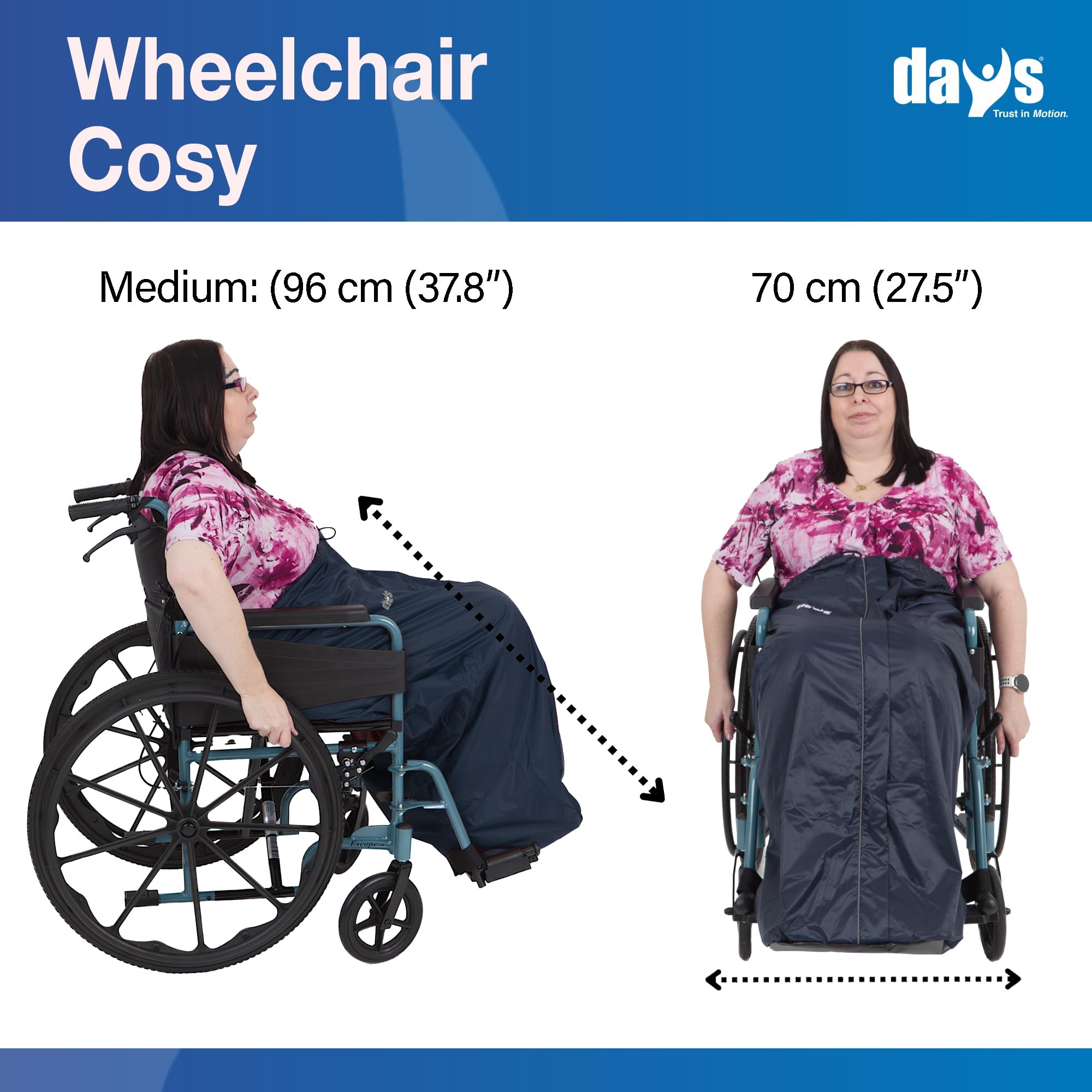 Homecraft Wheelchair Cosy, Waterproof and Spill Proof, Cover the Lower Body for a Warm and Comfortable Wheelchair Experience, Long