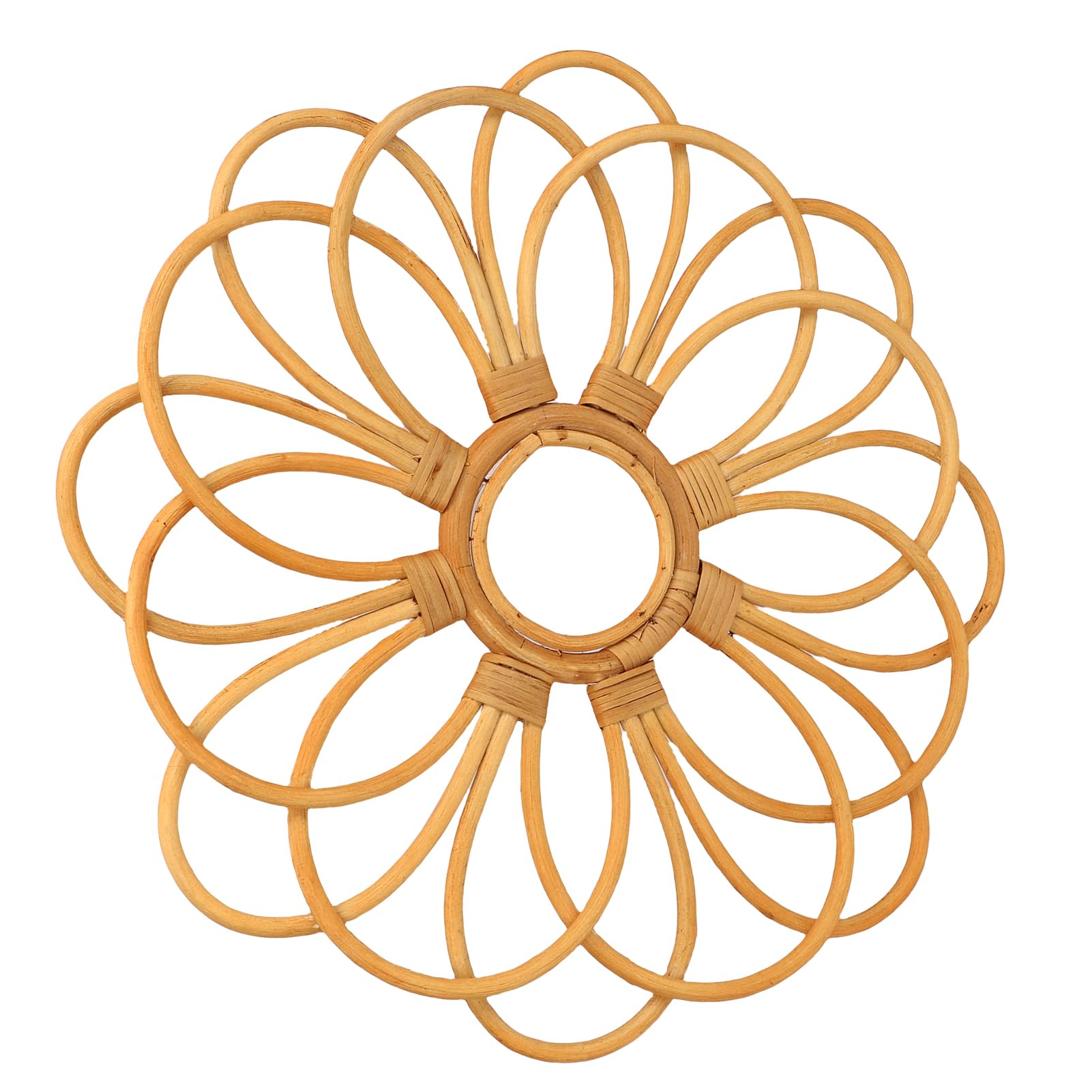 Huairdum Decoración de Ratán para Colgar en la Pared, 42 Cm, Tejido Redondo, Flor de Ratán Retro, Arte para Colgar en la Pared, Decoración única y Elegante de Pasto Marino de Mimbre Bohemio para