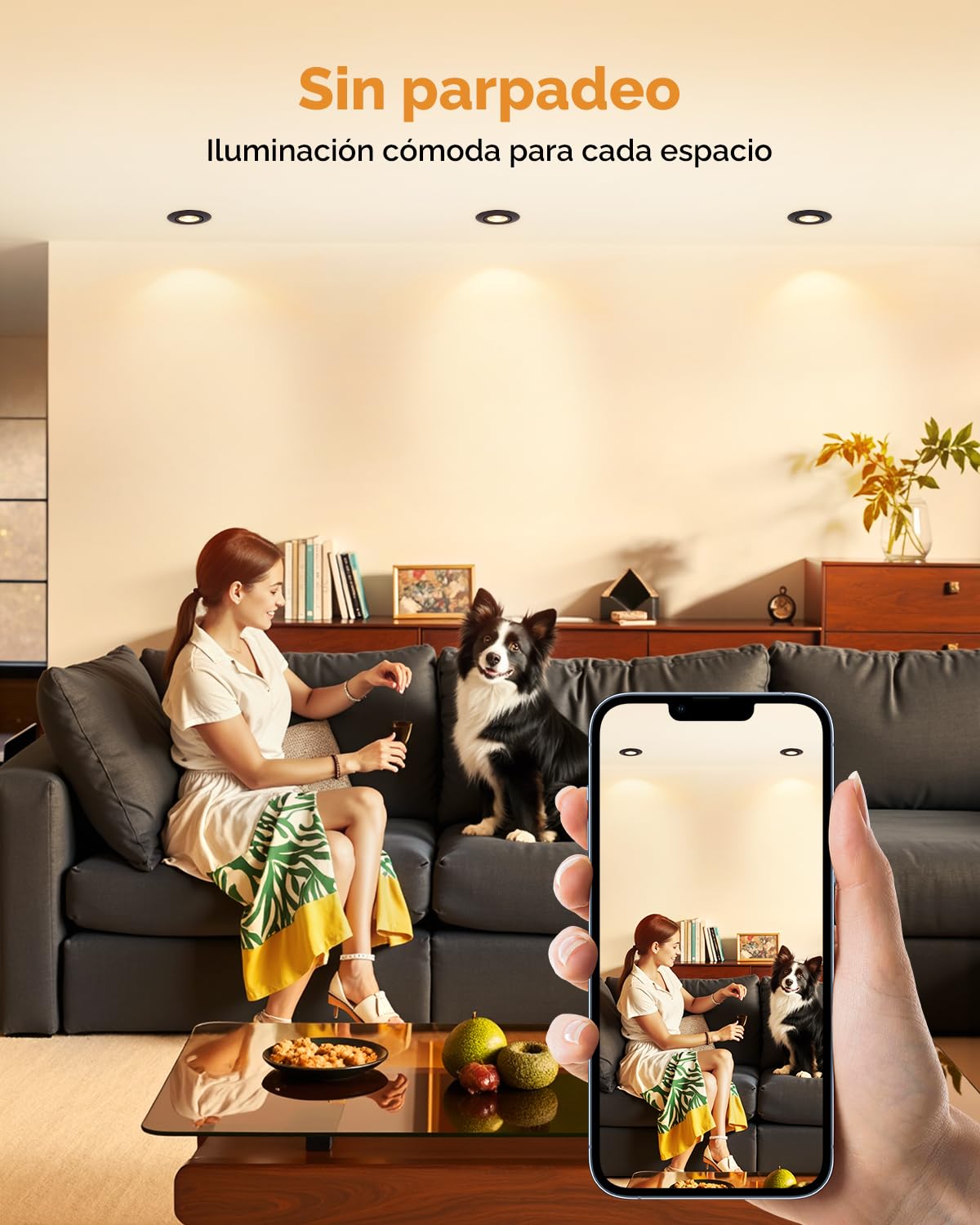 wowatt 5.5W Foco Empotrable LED Techo Negro Regulable 2700K, Pack de 12 | Blanco Calido 600LM 230V Ojos de Buey LED para Techo Rotable Metal, IP44 Downlight Foco Extraplano para Baño, Corte 68-75mm