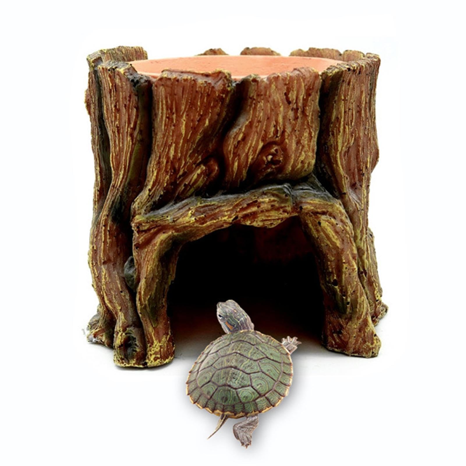 Cachette de serpent et tronc d'arbre pour reptile avec plateau