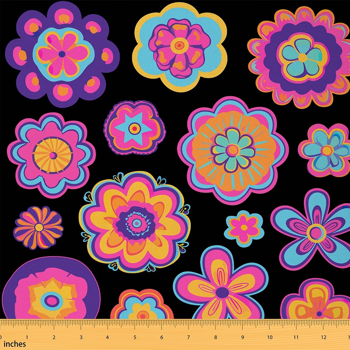 Rainbow Fleur Interior Fabric,Bohemian Fleur Fabric Tissus Au Metre,Tissu Floral Esthétique Intérieur Extérieur,Matériaux Abstraits Modernes Tissus Au Metre,Tissu Décoratif de Style Bohème,276x150