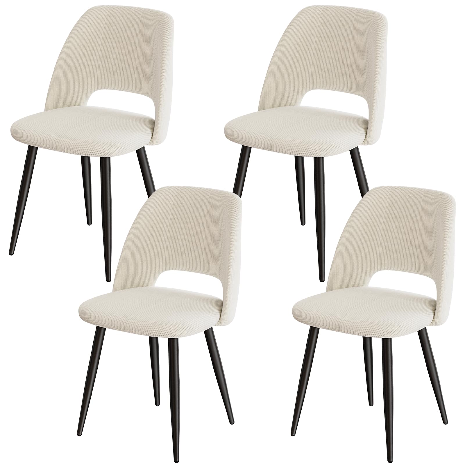 Sillas de Comedor Pack 4,Sillas de Cocina de Pana,Beige