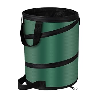 Camping Trash Can, Pop Up Collapsible Garbage Can, 10 Gallons, Foldable Recycle Bin Made of 600D Oxford Cloth for Gardening, Camping and Home Storage Green