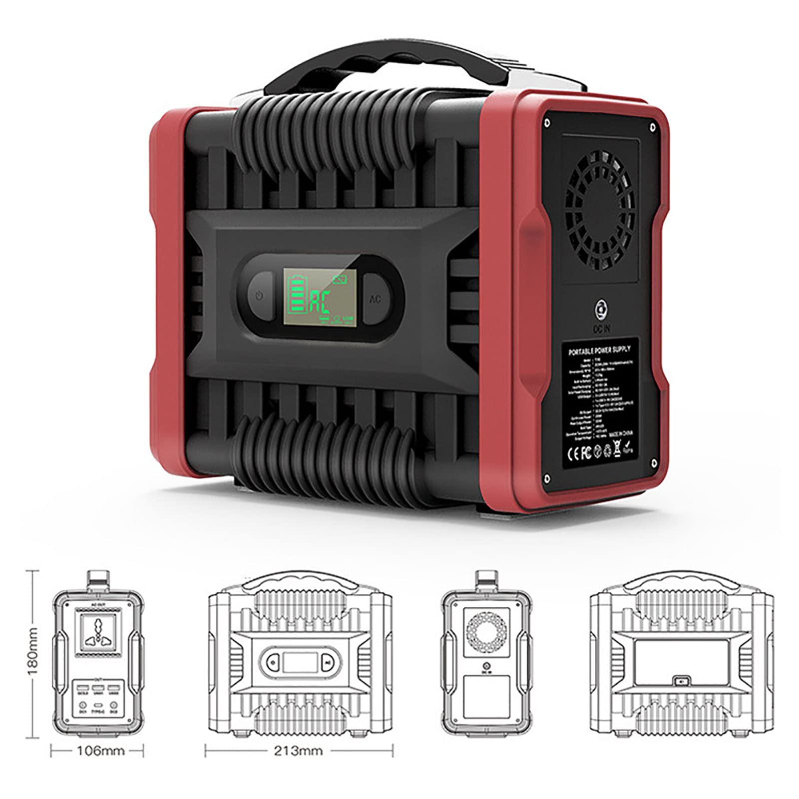 Avviatori di Emergenza per Auto con Batteria da 60000 mAh, generatore Solare da 222 Wh, Alimentatore per Emergenza, Campeggio e Viaggi.