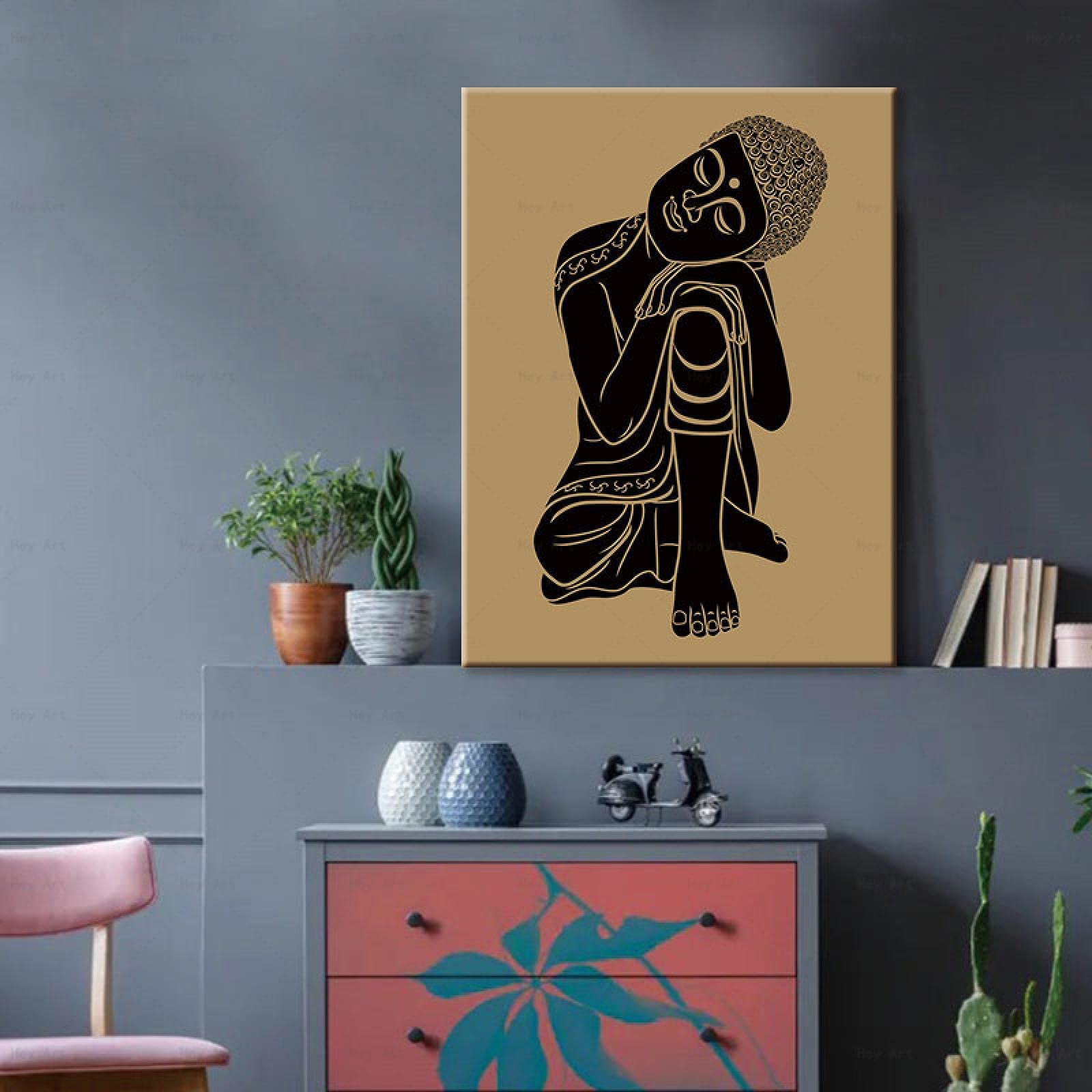 Peinture bouddha moderne pour transformer un mur vide en espace relaxant