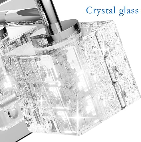 Miniatura 7 de Ralbay Luces de tocador de cristal  4 LED modernas luces de tocador de baño negro mate sobre espejo